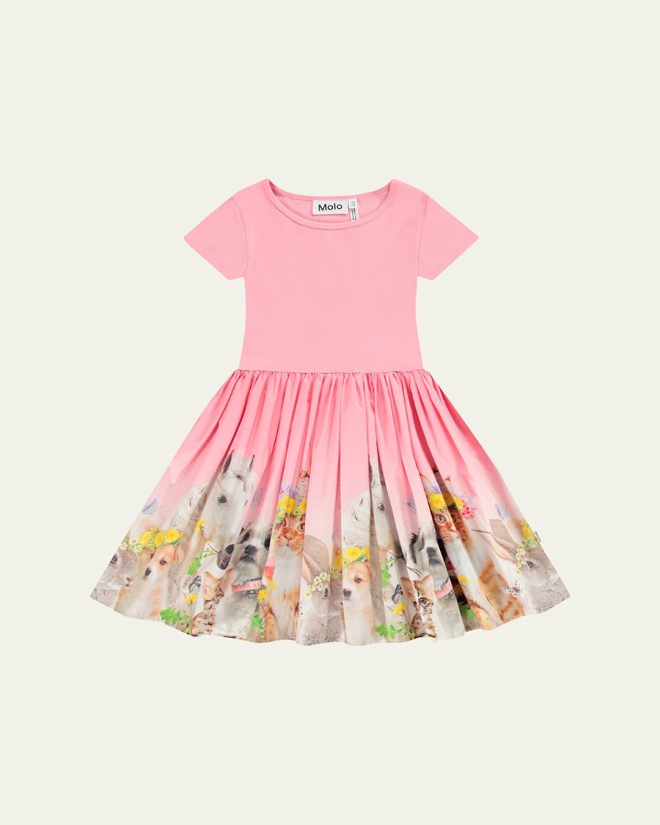 Girl's Cissa Animal-Print Como Dress, Size 7-10